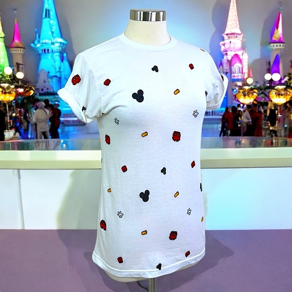 Disney Mickey Mouse Parts Allover Print Women’s Tee - Picture 6 of 10